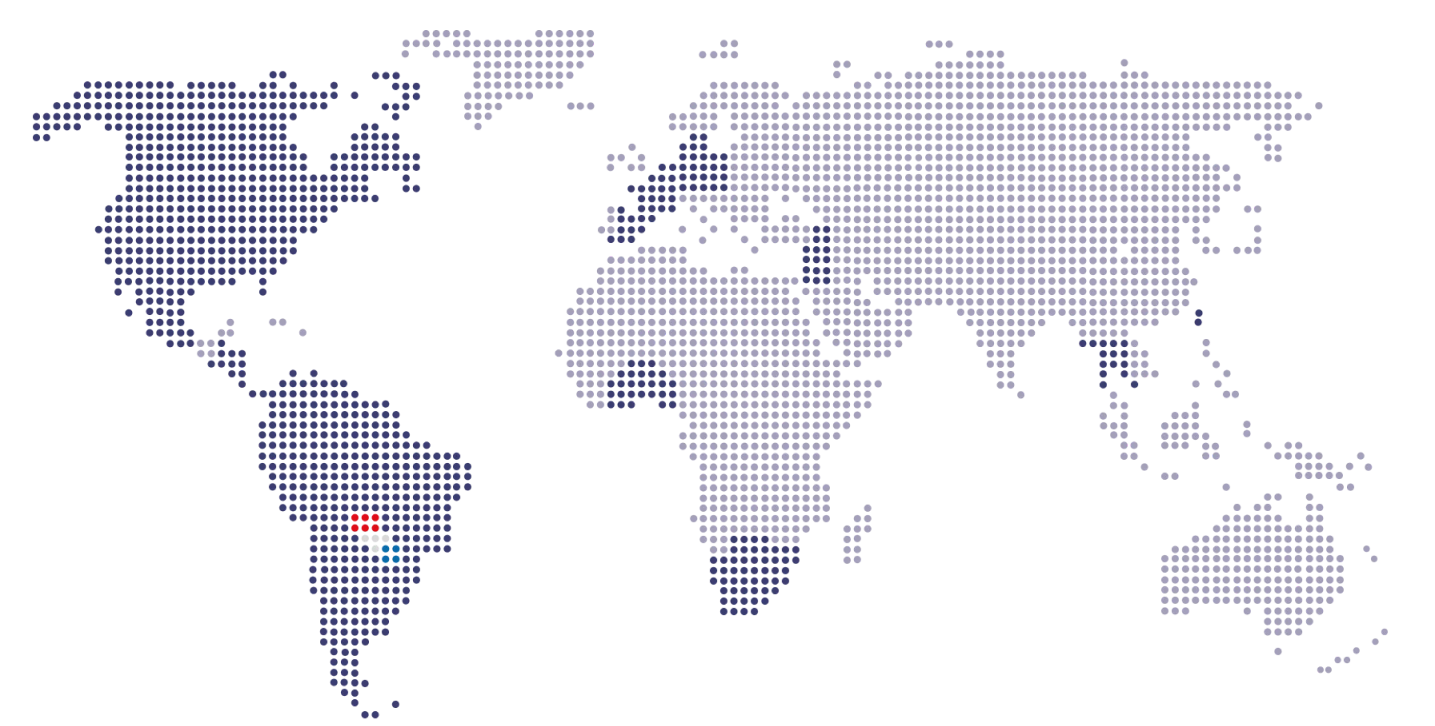 World map of Codipsa export destinations